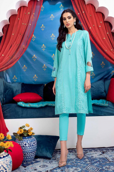 2 PC Lawn Unstitched Glitter Printed Suit FE-12207